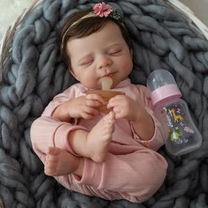 WOOROY Realistic Reborn Baby Dolls -18inch Lifelike Newborn Baby Girl with Full Body Vinyl,Christmas Birthday Gift with Accessories for Age 3+