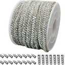 PAMIR TONG Rhinestone Glitter Rope 6 yards 0.17'' Bling Shoe Laces String Shine Cords for Shoes, Jewerlry Making DIY (Silver)