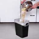 Trash Can - Plastic Waste basketbin - 3.5 Gallon- for Office,Home,Bathroom,Kitchen,Dormitory - Black