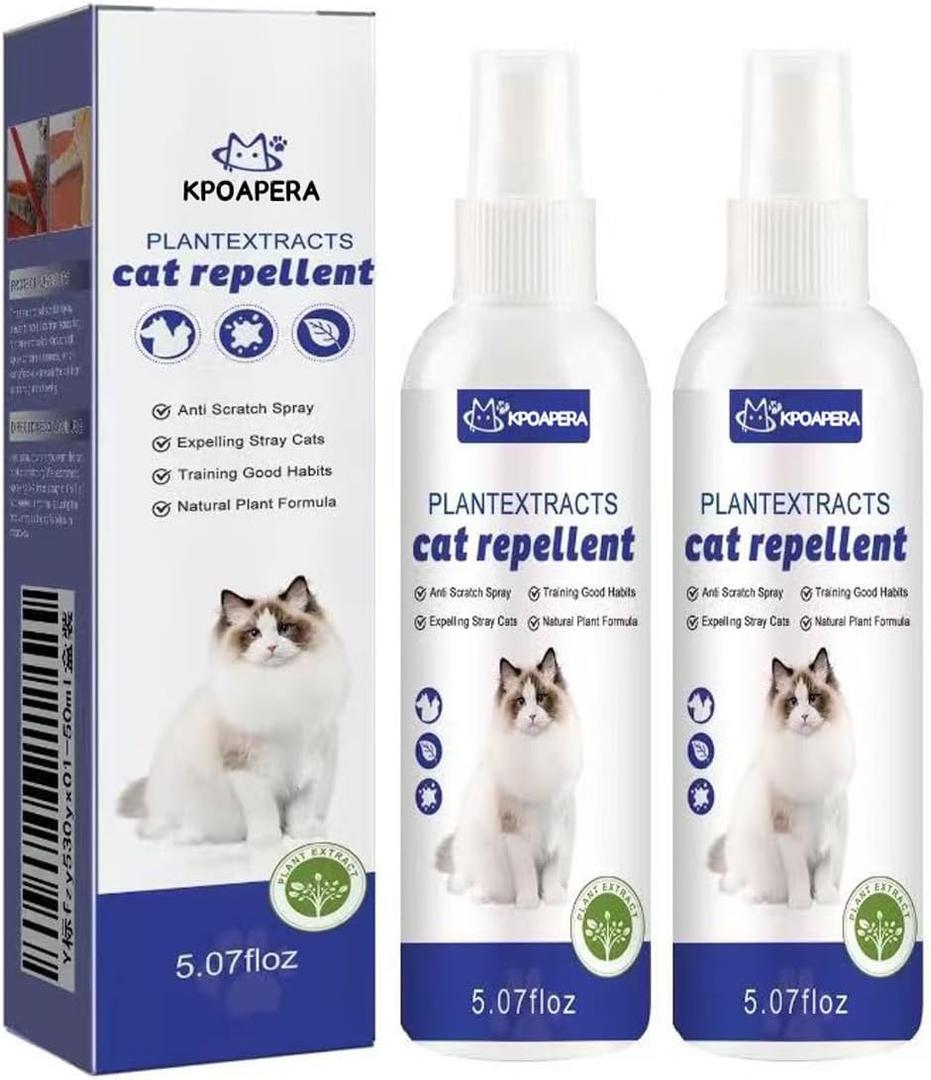 Cat Deterrent Spray  Natural, Non-Toxic Anti-Scratch Spray for Cats & Kittens  Indoor & Outdoor Pet Training Aid  Furniture & Carpet Protector(2pc)