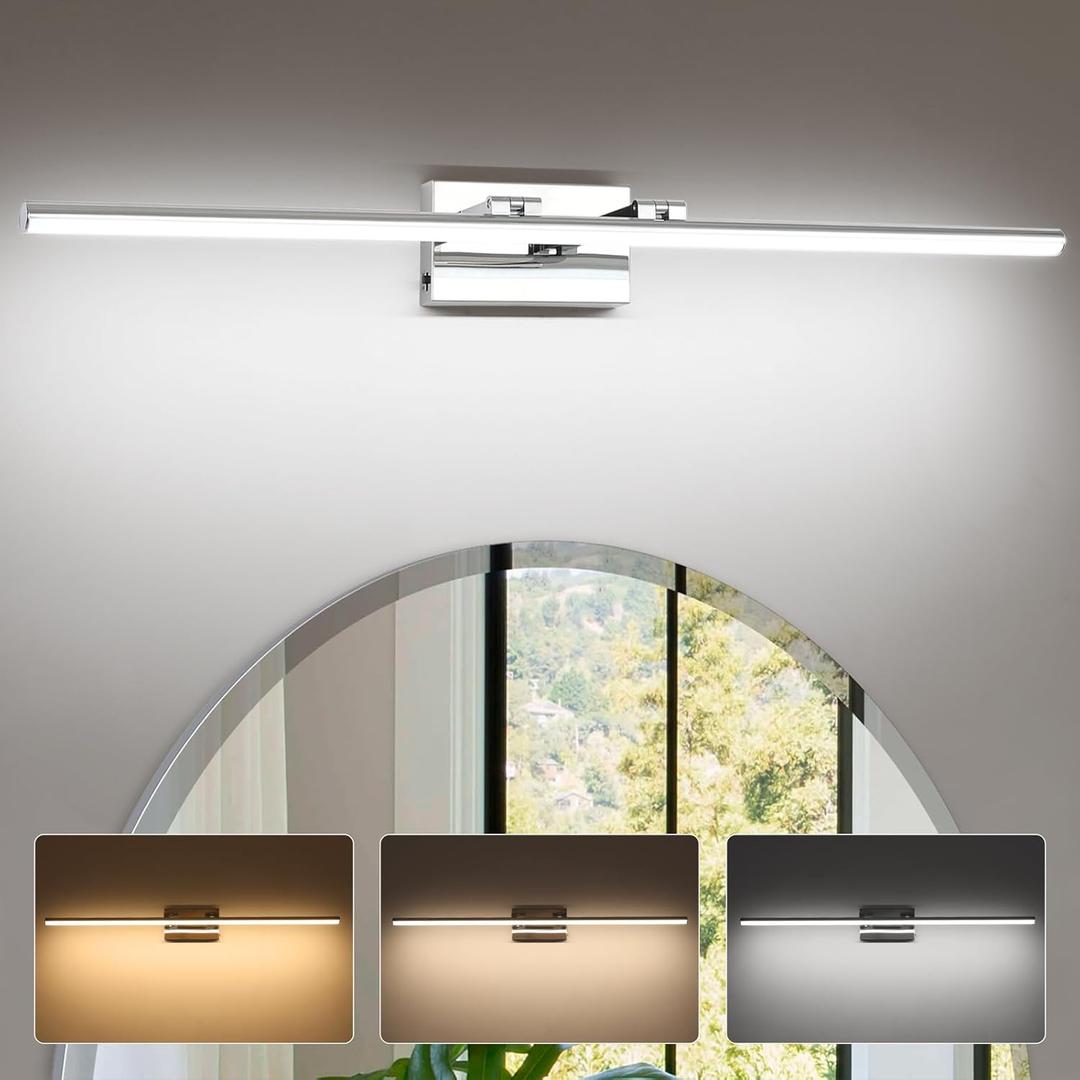 Rayogale 4-Light Gold Vanity Lights, Bathroom Light Fixtures Over Mirror with Frosted White Glass Shade