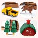 Wondertoys 330 Pcs Wooden Log Set Real Wood Logs Classic Building Log Ages 3+ Best Retro Building Gift Set for Boys Creative Construction Engineering Educational Gifts