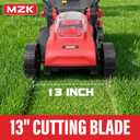 MZK 20V 13" Electric Lawn Mower, Brushless Cordless Lawn Mower with 4-Position Height Adjustment, Walk-Behind Push Mowers with 8 Gallon Grass Bag, 2 x 4.0Ah Batteries & Charger Included