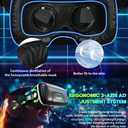 VR Headset with Built-in Headphones, 120 FOV Aspheric Lenses for 4.7-7" Smartphones, 3D VR Glasses Adjustable Focus/IPD, Compatible iPhone Android