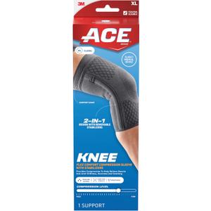 ACE Brand Flex Comfort Compression Knee Sleeve with Stabilizers 208703, X-Large