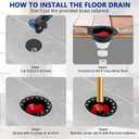 Freestanding Tub Drain Rough-in Kit, Bathtub Drain Kit with PVC Adapter & Brass Tail Pipes,Free Standing Tub Drain Kit, Suitable for All Freestanding Bathtub, Floor-Mounted, and Copper Bathtubs