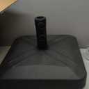 DZ4733 MS Patio Umbrella Base Heavy Duty with Wheels Square Market Stand for Outdoor 4 Locks 1 Knobs 125lb Capacity, Black