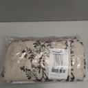 StangH Kitchen Cafe Curtains Pinch Pleat Floral Curtains for Small Window, Luxurious Vintage Linen Sheer Block Print 36 Inch Long Half Drapes for Windows, Porcelain, 26W x 36L, 2 Panels