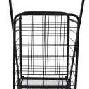 SereneLife Collapsible Utility Cart, Portable Foldable Shopping and Laundry Wagon with Detachable Basket, Heavy-Duty Easy Glide Wheels and Soft Foam Covered Handle, Transport Jumbo Loads & Heavy Items