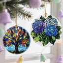 5 x Vibrant Hydrangea Christmas Ornaments: Christmas Tree Decorations & Holiday Ornaments  Holiday Presents, Gift Ideas for Friends, Coworker, Family, Hydrangea Lover, and Flower Lover