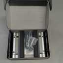 Home Security Door Lock, 2 Pack Childproof Door Reinforcement Lock with 3 Inch Stop Withstand 800 lbs for Top Front Inward Swinging Door, Upgrade Flip High Night Lock to Defend Your Home Kids (Silver)