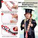 Juexica Kindergarten Graduation Ribbon Leis Class of 2026 Braided Necklace Making Kit with Alphabetic Decorative Cards Preschool Kids Grad Graduation Party Gifts(Red, White)