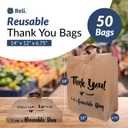 Reli. Reusable Thank You Bags | 50 Pack, 2 Mil, 12" x 6.75" x 14"