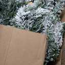 Yaheetech 6ft Premium Snow Flocked Artificial Christmas Tree Hinged Pine Full Holiday Xmas Tree for Home Office Party Decoration with 820 Branch Snow Tips and Metal Stand (Green&white)