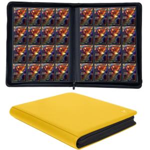 1000+ Pockets Trading Card Binder, 16-Pocket Card Ablum Compatible with MTG,Sports Cards & Other Standard Size Trading Cards (Yellow)