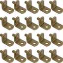 Shelf Support, 50 Pack 5mm L-Shaped Support Metal Bracket Style Shelf Pegs Pins with Hole for Furniture Cabinet Kitchen Bookcase - Antique Brass(5 x 8mm)