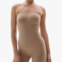 SHAPERX Strapless Shortie Bodysuit for Women Tummy Control Shapewear Seamless Sculpt Body Shaper with Removable Straps, Size M-S