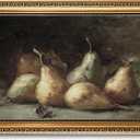 LHHJDIO Vintage Gold Framed Wall Art Farmhouse Fruit Canvas Wall Art Rustic Pears Picture Wall Decor Still Life Fruit Art Prints for Kitchen Dining 16"x24"