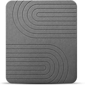 Stone Dish Drying Mat for Kitchen Counter – Diatomaceous Earth Drying Mat | Fast-Absorbing, Minimalist Design, Durable Diatomite | Non-Slip, Heat Resistant, Easy Clean | 18"x14" (Wave Slate)