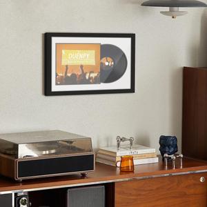 Vinyl Record Display Frame 16x22 Inches Display Record Album and 12.5x12.5 Album Cover Art（Black Bottom Mat） Wall Mount