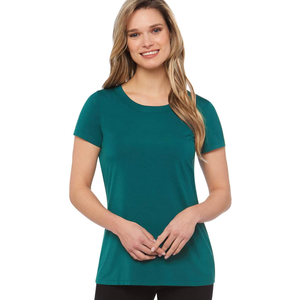Women's Perfectly Soft Essential Fitted Classic Casual Dressy Short Sleeve Scoop Neck T-Shirt, Size M
