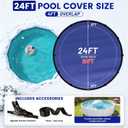 24FT Round Winter Above Ground Pool Covers,Heavy Duty PE,Cold Resistant