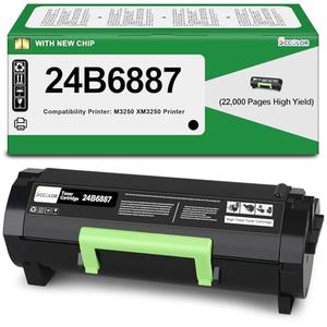 24B6887 Toner Cartridge High Yield Compatible with Lexmark 24B6887 Black Toner Cartridge Replacement for Lexmark 24B6887 M3250 XM3250 Printer