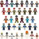 Minifigures, 36PCS Zombie Mini People Figurines, Horror Movable Building Bricks Minifigs, Easter Egg Stocking Stuffers Christmas Halloween Birthday Party Favors, Gift for Kids Boys Girls