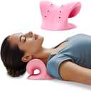 Neck Stretcher with Magnetic Therapy Acupressure for Pain Relief, Neck and Shoulder Relaxer, Chiropractic Pillow, Restore Neck Curve (Pink)