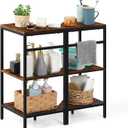 Pedestal Sink Storage, 2 Pack Under Sink Organizer Shelf for Bathroom 3 Tier Wooden Corner Shelves Standing Under Vanity Storage Shelf for Small Space, Bathroom Organizers and Storage Rack, Brown