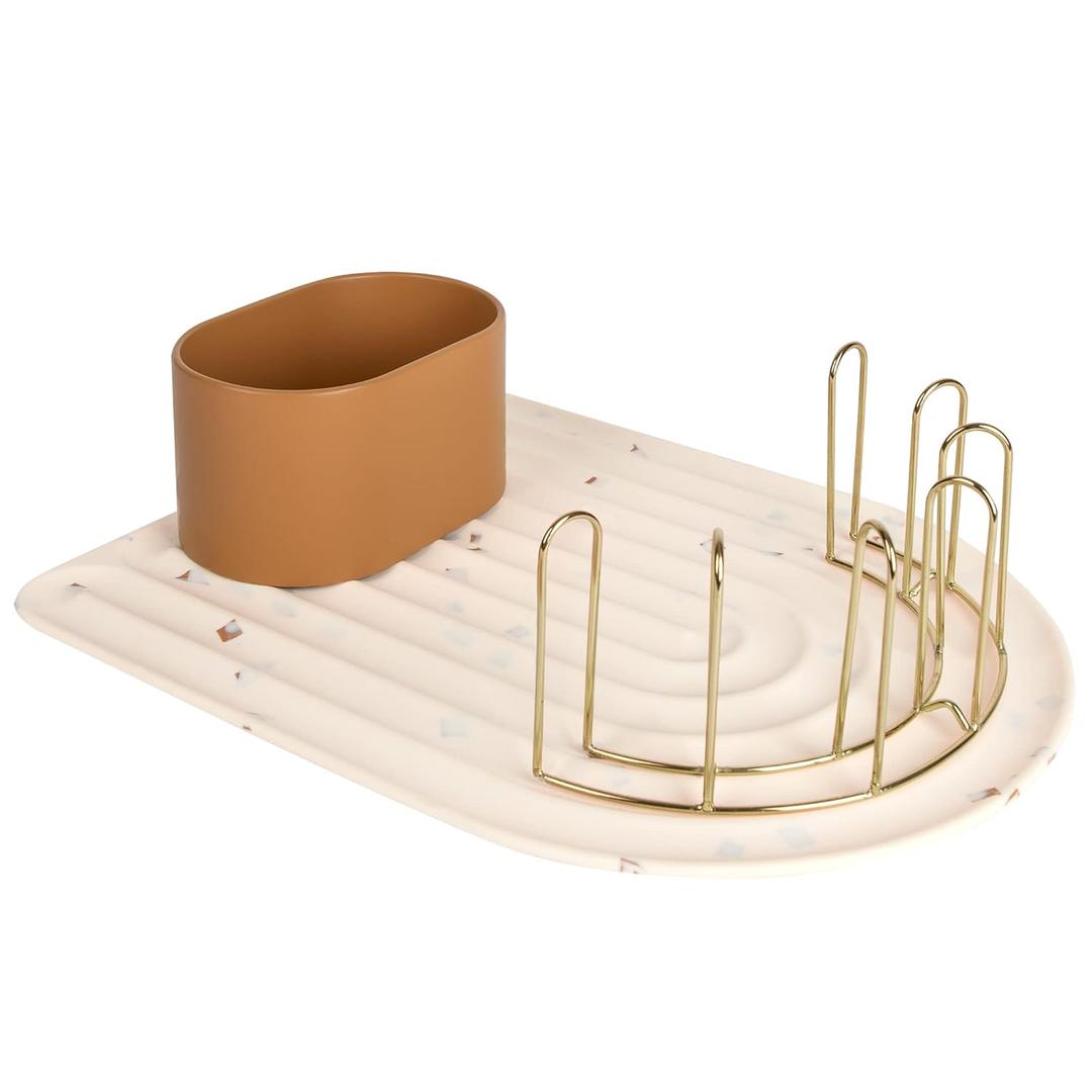 Boon ARC Modular Baby Bottle Drying Rack  Includes Silicone Drying Mat, Accessory Cup, and 7-Prong Wire Bottle Rack  Baby Essentials