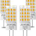 GY6.35/G6.35 LED Bulb Dimmable, T4 JC Type Bi-pin Base,AC/DC 12V Soft White 3000K,6W Equivalent to 50-65W G6.35/GY6.35 Halogen/Xenon/Incandescent Replacement Bulb,4-Pack