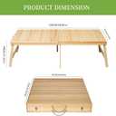 Foldable Boho Wooden Picnic Table, No Assembly Required 60" x 30" Portable Outdoor Indoor Low Picnic Table for Floor Camping, Seating, Beach, Backyard, BBQ, Seats 68 People