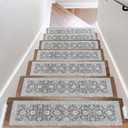 OJIA Stair Treads Non-Slip 30"x8" Stair Treads for Wooden Steps, Washable Stair Carpet Treads Slip Resiatnt Rubber Backing Indoor Stair Mats Stair Runners for Kids and Dogs, 4PCS, Gray