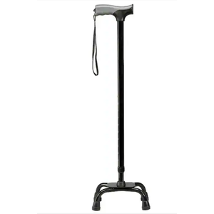 Carex Soft Grip Quad Foot Cane in Black