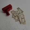 RUVINCE Money Gun Shooter Money Gun for Movies That Look Real, Prop Gun Make it Rain, Handheld Cash Gun for Game Movies Party (Red)