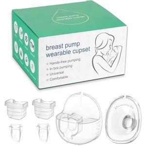 Wearable Breast Pump Accessories Milk Collector Cup Replacement Pump Parts Flange 27mm Compatible with Mommed TSRETE Missaa Mumgaroo S21/S19/S18 Pump, Bonus 1pcs Duckbill Valve&Silicone Diaphragm