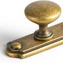 Goo-Ki 6 Pack Antique Brass Cabinet Knobs with Backplate Bronze Drawer Knob - Vintage Retro Brass Bar Knob Spacer Small Single Hole Pull Kitchen Hardware for Dresser Cupboard Wardrobe, 9365GT-C