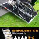 VNN Portable Wheelchair Ramp 4FT, Non-Slip Aluminum Ramps for Wheelchairs for Home, Handicap Wheelchair Ramps for Home Steps, Aluminum Loading Dock Plates, Doorways (4FT (Usable height 4-12 inch))