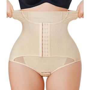 MERYOSZ Butt Lifting Panties High Waisted Tummy Control Shapewear for Women Waist Trainer Mesh Body Shaper Underwear (X-Large, Beige)