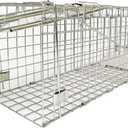 Collapsible Humane Live Animal Cage Trap No-Kill Trapping Kit for Humane Catch Release Rodent Small Cat, Rabbits, Squirrel, Opossum, Squire, Raccoon, All Fit Sized Small Animals, 2-Door 24"x8.5"x7.5"