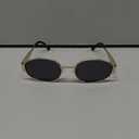 livho 2025 Trendy Oval Sunglasses - Stylish Polarized Shades for Everyday - Retro Metal Frames, Color: Grey/Gold