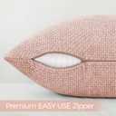 a moment Pink Spring Chenille Throw Pillow Covers 12x20 Inch Pack of 2 Modern Decorative Throw Pillow Covers Farmhouse Cross Covers Modern Home Decor for Sofa Bedroom Living Room