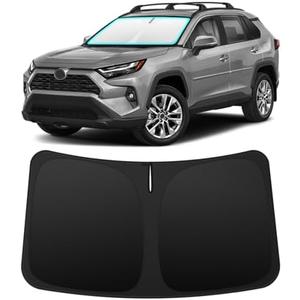 INSAUTO Foldable Windshield Sun Shade for Toyota RAV4 RAV-4 2019-2025, Heat & UV Protection Car Sunshade with Storage Bag, Keep Interior Cool & Easy Installation