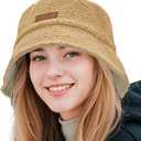 Sukeen Women's Winter Bucket Hats, Faux Fur Fuzzy Warm Fisherman Hat for Trendy Daily