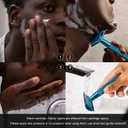 2 x Double Edge Safety Razor, Single Blade Razors for Men and Women, with 10 Stainless Steel Safety Razor Blades, Smooth and Close Wet Shaving, Plastic Free, Blue