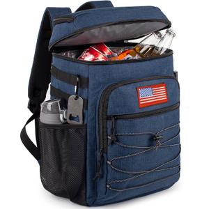 Portable Tactical Backpack Cooler, 25L Storage Long Hours Temperature Retention Outdoor Insulated Cooler Bag, Leakage-Proof Cooler Backpack for Hiking Picnic Camping Beach (Blue)