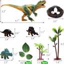 26 PCS Dinosaur Cake Toppers With Dinosaur Eggs Leaves Trees Cake Decorations For Birthday Party,dinosaur Themed party, Wild Animals Party,Kids Party Cake Decorations