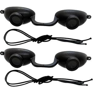 3 PCS Red Light Therapy Glasses, Half - clear Eyes Protection for Tanning Bed Goggles, Safety Glasses for Sunbathing & Laser Beauty Treatment, Black Wearing length adjustable Protective Goggles