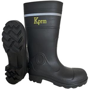 Kprm Men's Steel Toe Rain Boots PVC Rubber Boots Waterproof Fishing Boot Outdoor Non-Slip Work Boots, Size: 10